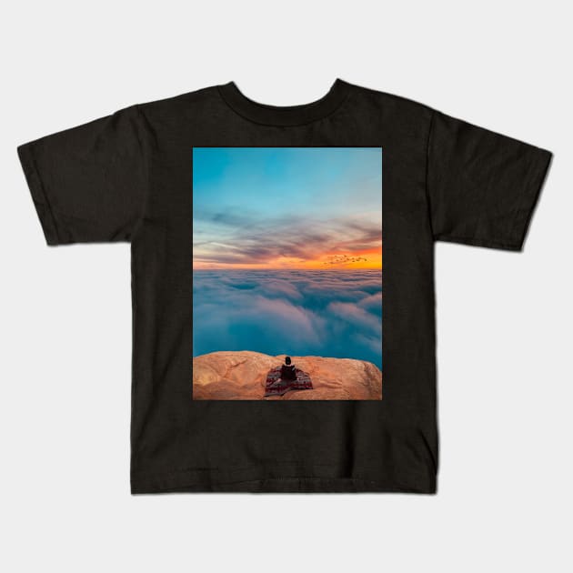 Cloud Watching Kids T-Shirt by Shaheen01